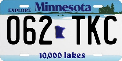 MN license plate 062TKC