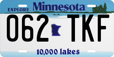 MN license plate 062TKF