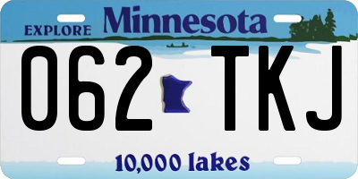 MN license plate 062TKJ