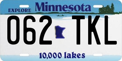 MN license plate 062TKL