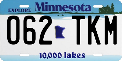 MN license plate 062TKM