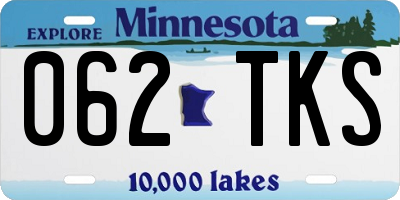 MN license plate 062TKS
