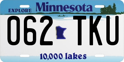 MN license plate 062TKU