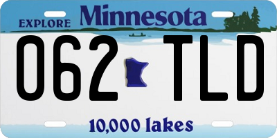 MN license plate 062TLD