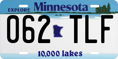 MN license plate 062TLF
