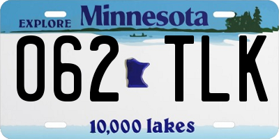 MN license plate 062TLK