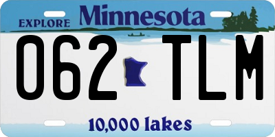 MN license plate 062TLM