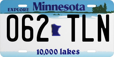 MN license plate 062TLN