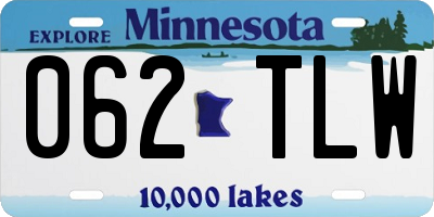 MN license plate 062TLW