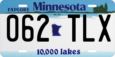 MN license plate 062TLX