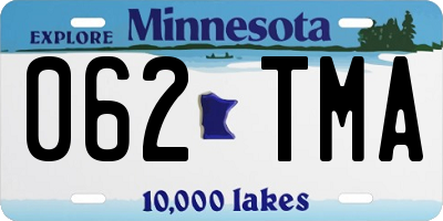 MN license plate 062TMA