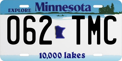 MN license plate 062TMC
