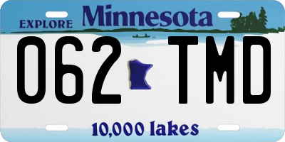 MN license plate 062TMD