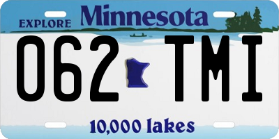 MN license plate 062TMI