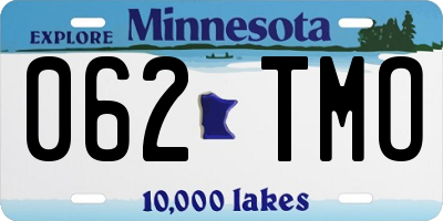 MN license plate 062TMO