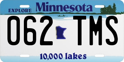 MN license plate 062TMS
