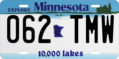MN license plate 062TMW