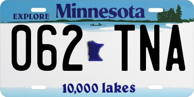 MN license plate 062TNA