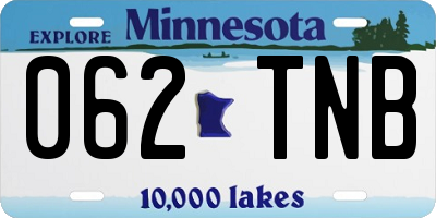 MN license plate 062TNB