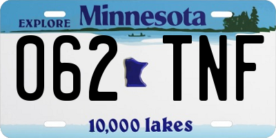 MN license plate 062TNF