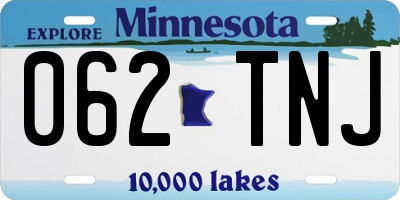 MN license plate 062TNJ