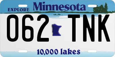 MN license plate 062TNK