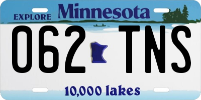 MN license plate 062TNS