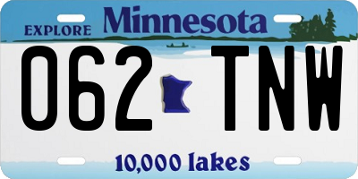MN license plate 062TNW