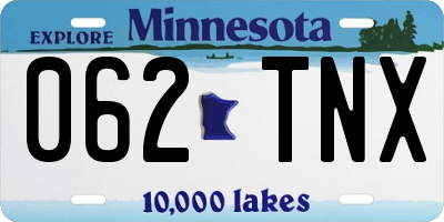MN license plate 062TNX