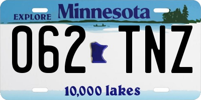 MN license plate 062TNZ