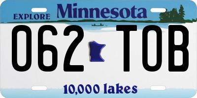 MN license plate 062TOB