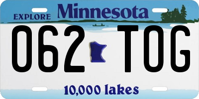 MN license plate 062TOG