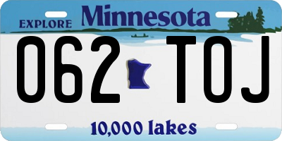 MN license plate 062TOJ