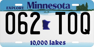 MN license plate 062TOQ
