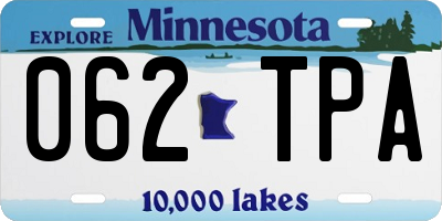 MN license plate 062TPA