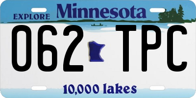 MN license plate 062TPC