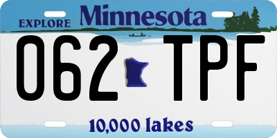 MN license plate 062TPF