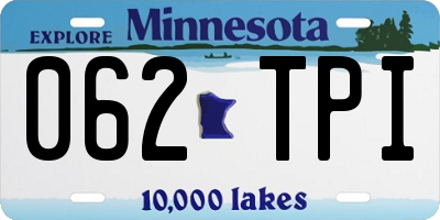 MN license plate 062TPI