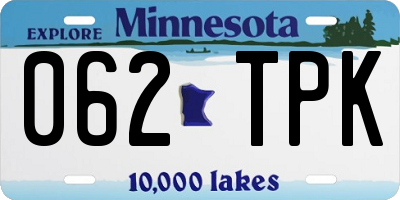 MN license plate 062TPK
