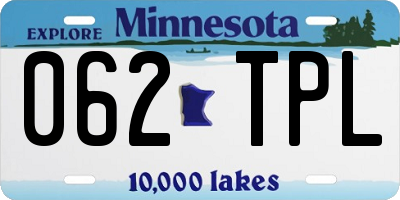 MN license plate 062TPL