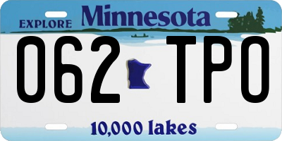 MN license plate 062TPO