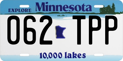 MN license plate 062TPP