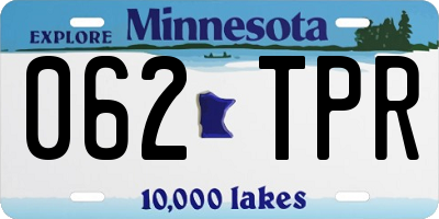MN license plate 062TPR