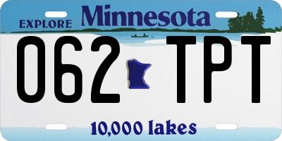 MN license plate 062TPT