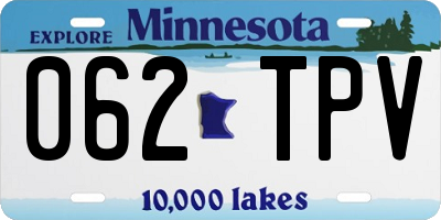 MN license plate 062TPV