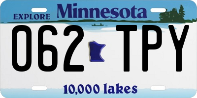 MN license plate 062TPY
