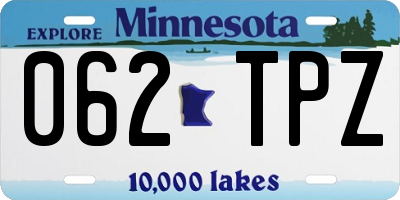 MN license plate 062TPZ