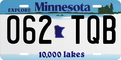 MN license plate 062TQB