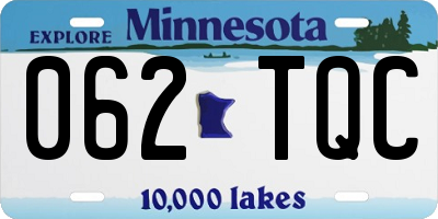 MN license plate 062TQC