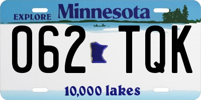 MN license plate 062TQK